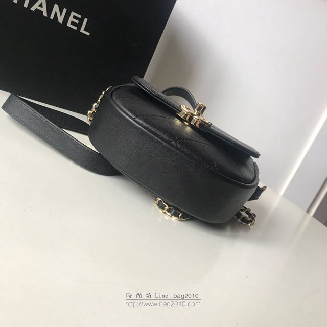 Chanel女包 香奈兒2019最新款口蓋包 Chanel斜挎手提小包 黑色 香奈爾鏈條女包  djc2823